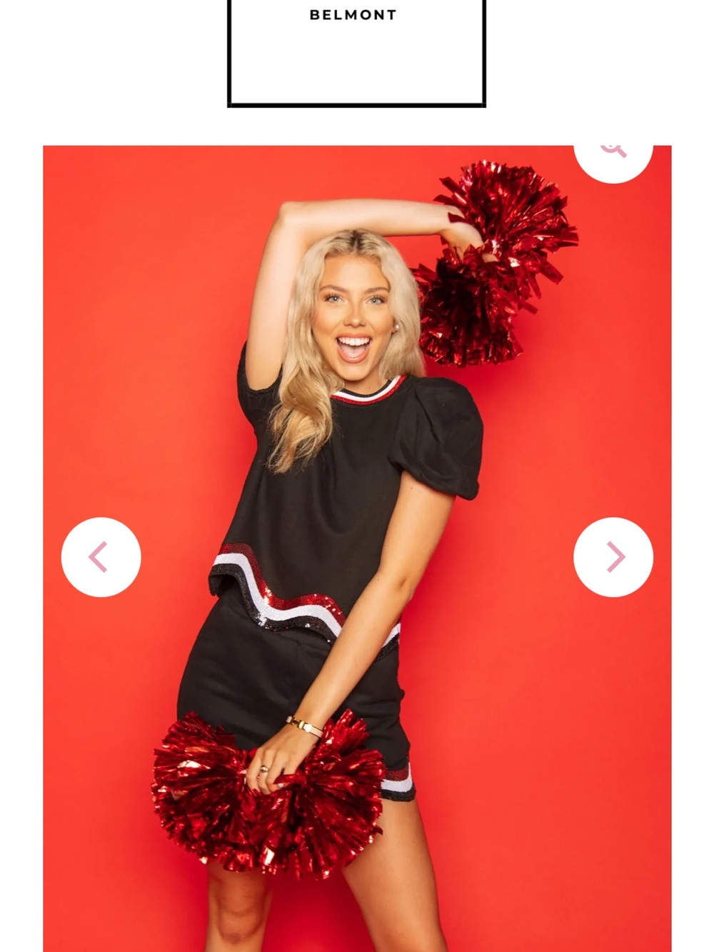 Black Sequin Trim Top
